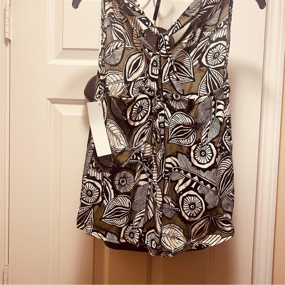 LOFT NWT Women Green/Black  Sleeveless Blouse Small Petite - Picture 6 of 7